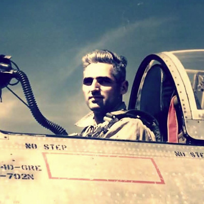 Augenstein in an F-84d Thunderjet